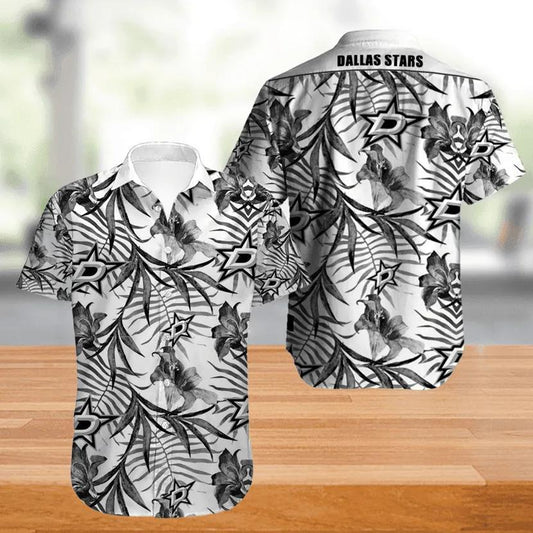 Dallas Stars Hawaiian Shirt Big Floral Button Up, NHL Hawaiian Shirt Moonbestprint
