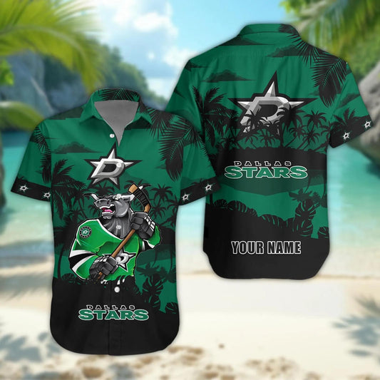 Dallas Stars Personalized Hawaiian Shirt – Custom Name, NHL Hawaiian Shirt Moonbestprint