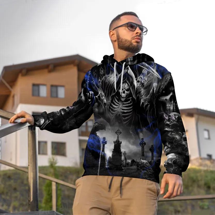 Dark Ghost Reaper Skull 3D Hoodie Moonbestprint