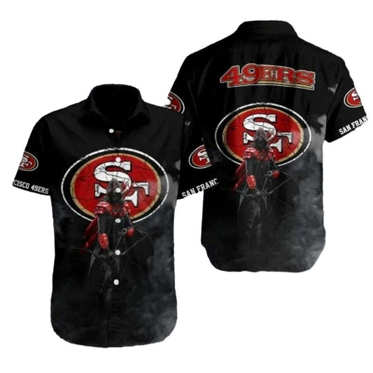 Dark Knight 49ers Gothic Guardian Hawaiian Shirt - Moonbestprint