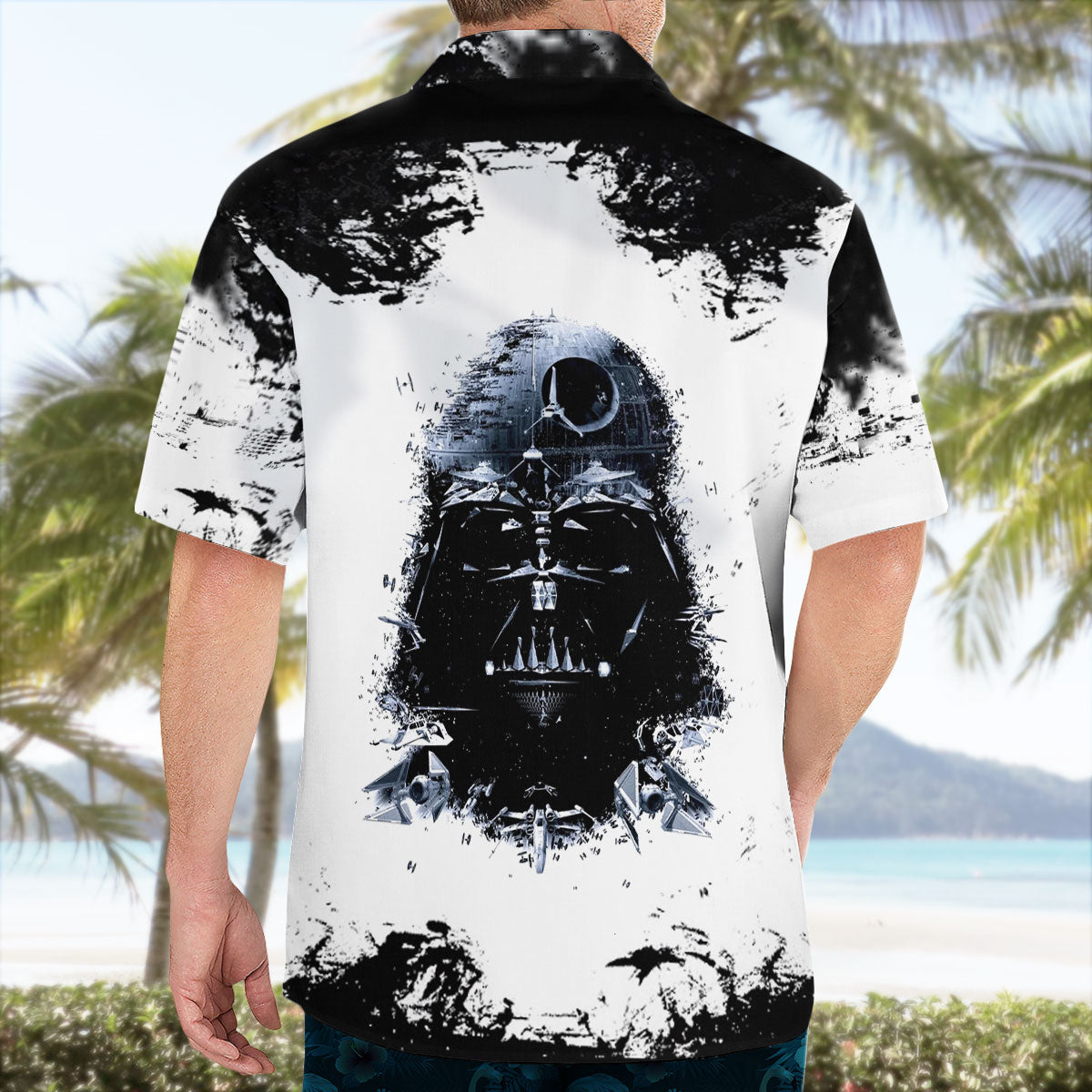 Darth Vader Star Wars Hawaiian Shirt Black White Death Star Aloha – Moonbestprint
