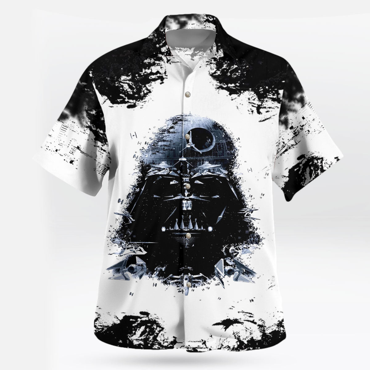 Darth Vader Star Wars Hawaiian Shirt Black White Death Star Aloha – Moonbestprint