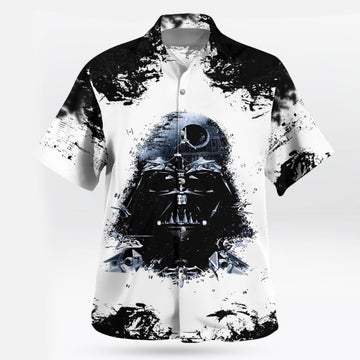 Darth Vader Star Wars Hawaiian Shirt Black White Death Star Aloha – Moonbestprint