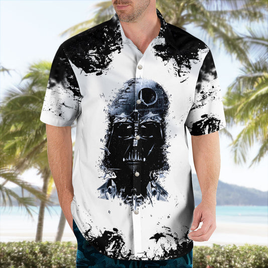 Darth Vader Star Wars Hawaiian Shirt Black White Death Star Aloha – Moonbestprint