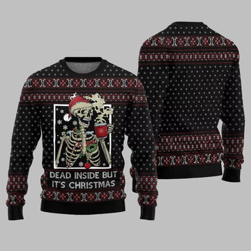 Dead Inside But It's Christmas Ugly Sweater 2026 Christmas - Moonbestprint