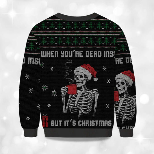 2026 Dead Inside Festive Outside Christmas Ugly Sweater Moonbestprint