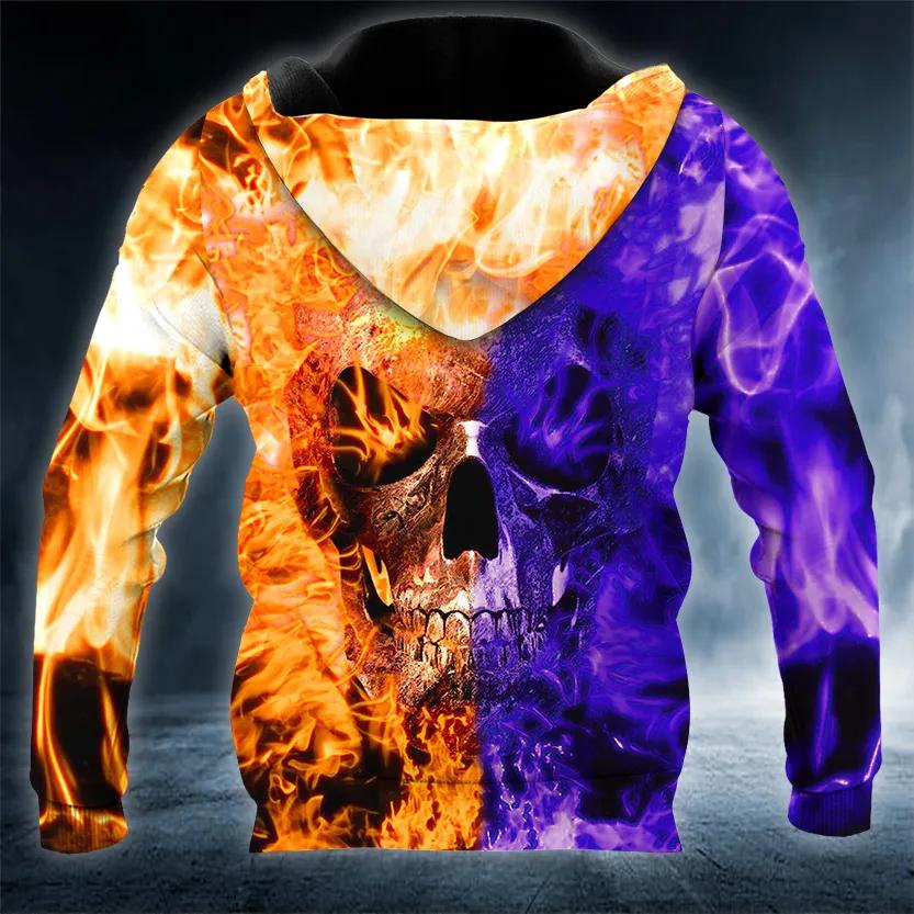 Dead Kiss Mixed Colors Skull 3D Hoodie Moonbestprint