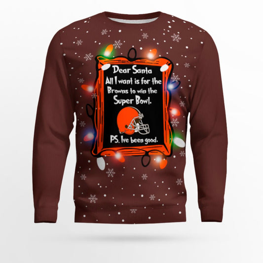 Dear Santa All I Want Is For The Browns To Win Ugly Christmas Sweater – Moonbestprint