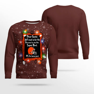 Dear Santa All I Want Is For The Browns To Win Ugly Christmas Sweater – Moonbestprint