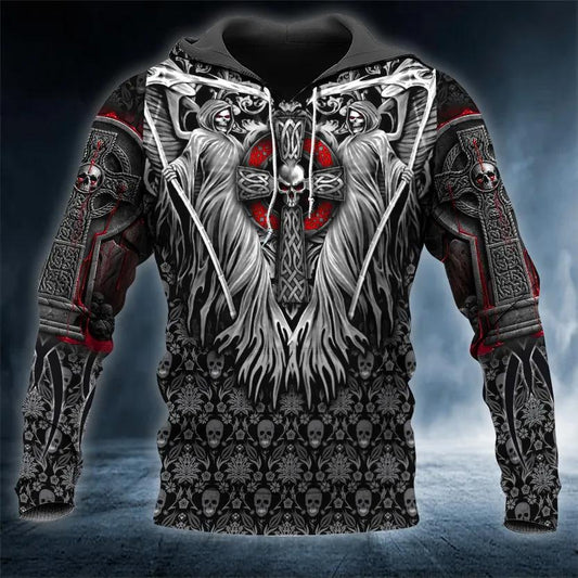 Death Angel Cross Skull 3D Hoodie Moonbestprint