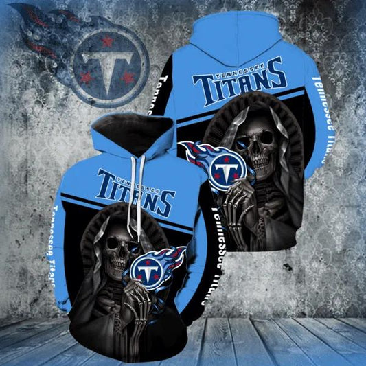 Death Skull Hold Tennessee Titans 3D Hoodie, NFL Hoodie Moonbestprint