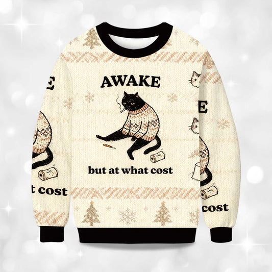 2026 Decadent Smoking Cat Christmas Ugly Sweater Moonbestprint