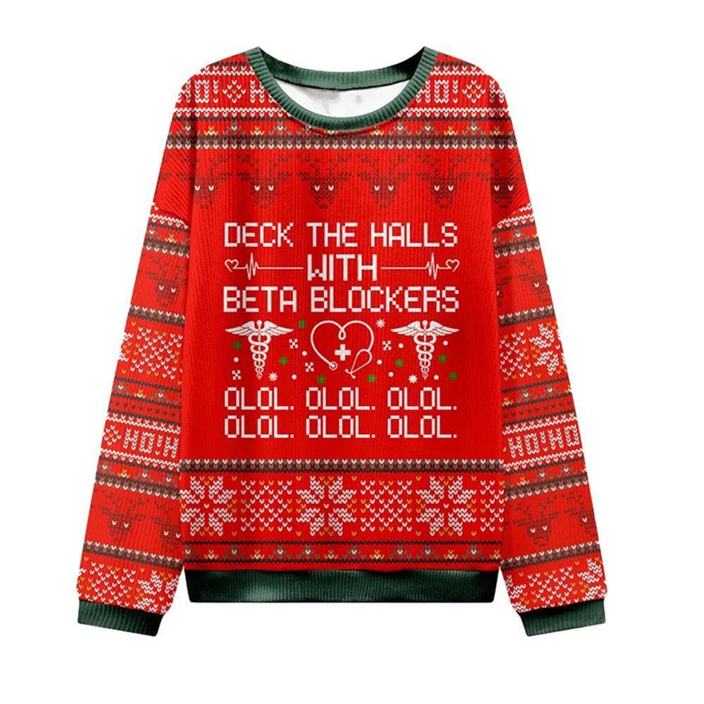 Deck The Halls With Beta Blockers Nurse Ugly Christmas Sweater - Moonbestprint