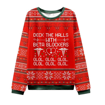 Deck The Halls With Beta Blockers Nurse Ugly Christmas Sweater - Moonbestprint
