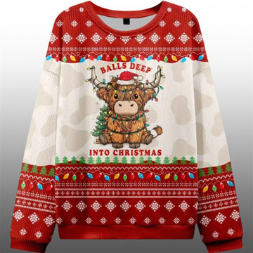 Deep In The Holiday Spirit With A Moo Ugly Sweater 2026 Christmas - Moonbestprint