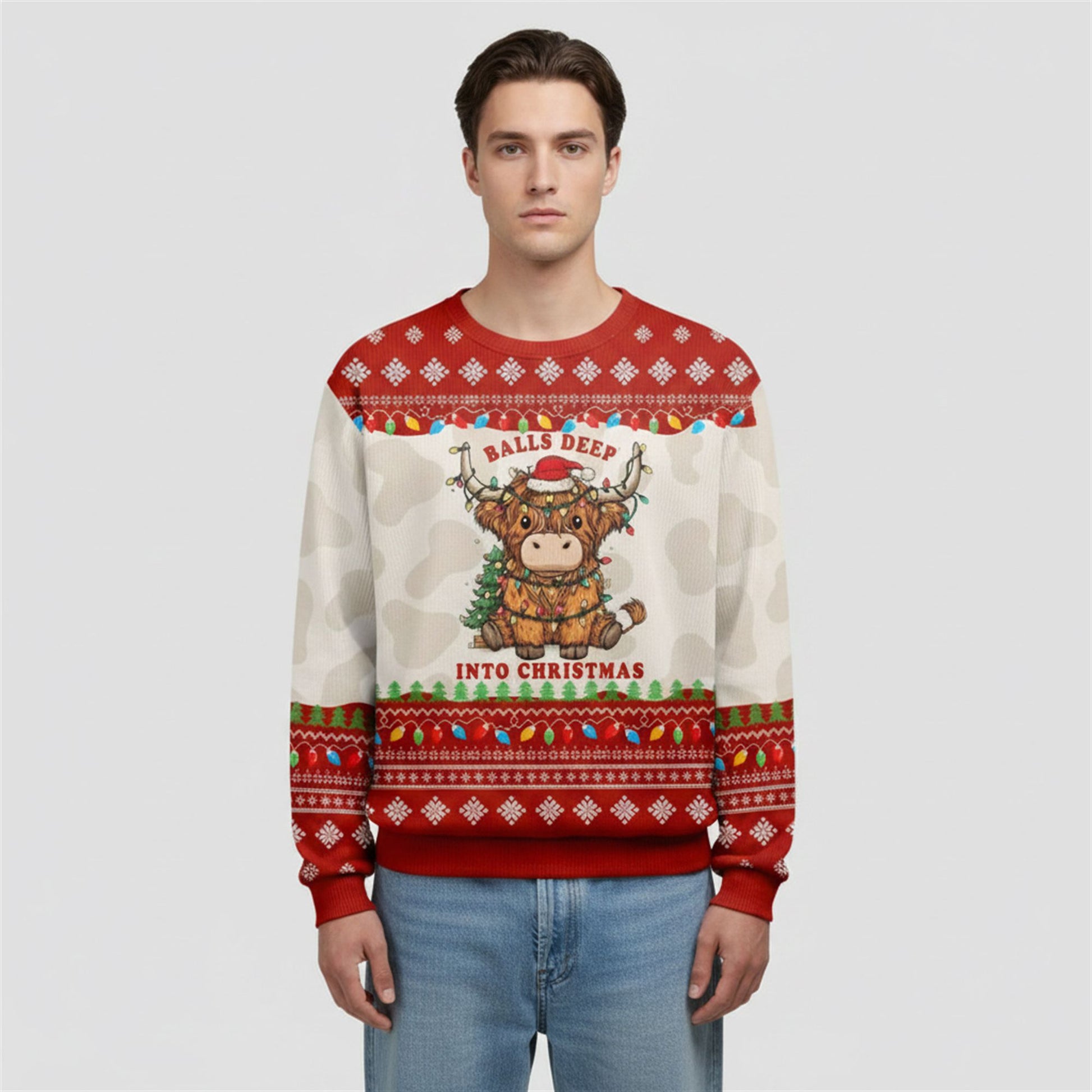 Deep In The Holiday Spirit With A Moo Ugly Sweater 2026 Christmas - Moonbestprint