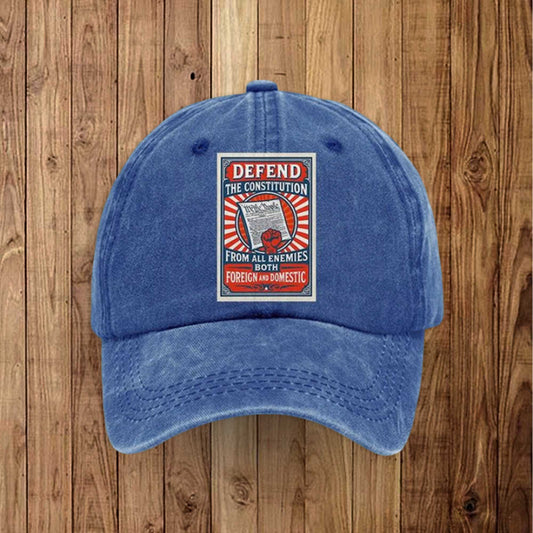 Defend The Constitution From All Enemies Both Foreign And Domestic Hat -Moonbestprint