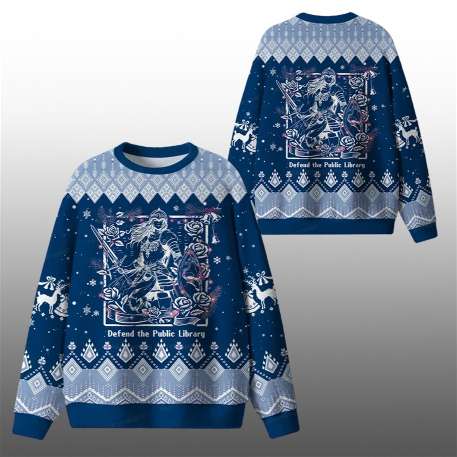 Defend The Public Library Ugly Sweater 2026 Christmas - Moonbestprint