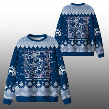 Defend The Public Library Ugly Sweater 2026 Christmas - Moonbestprint
