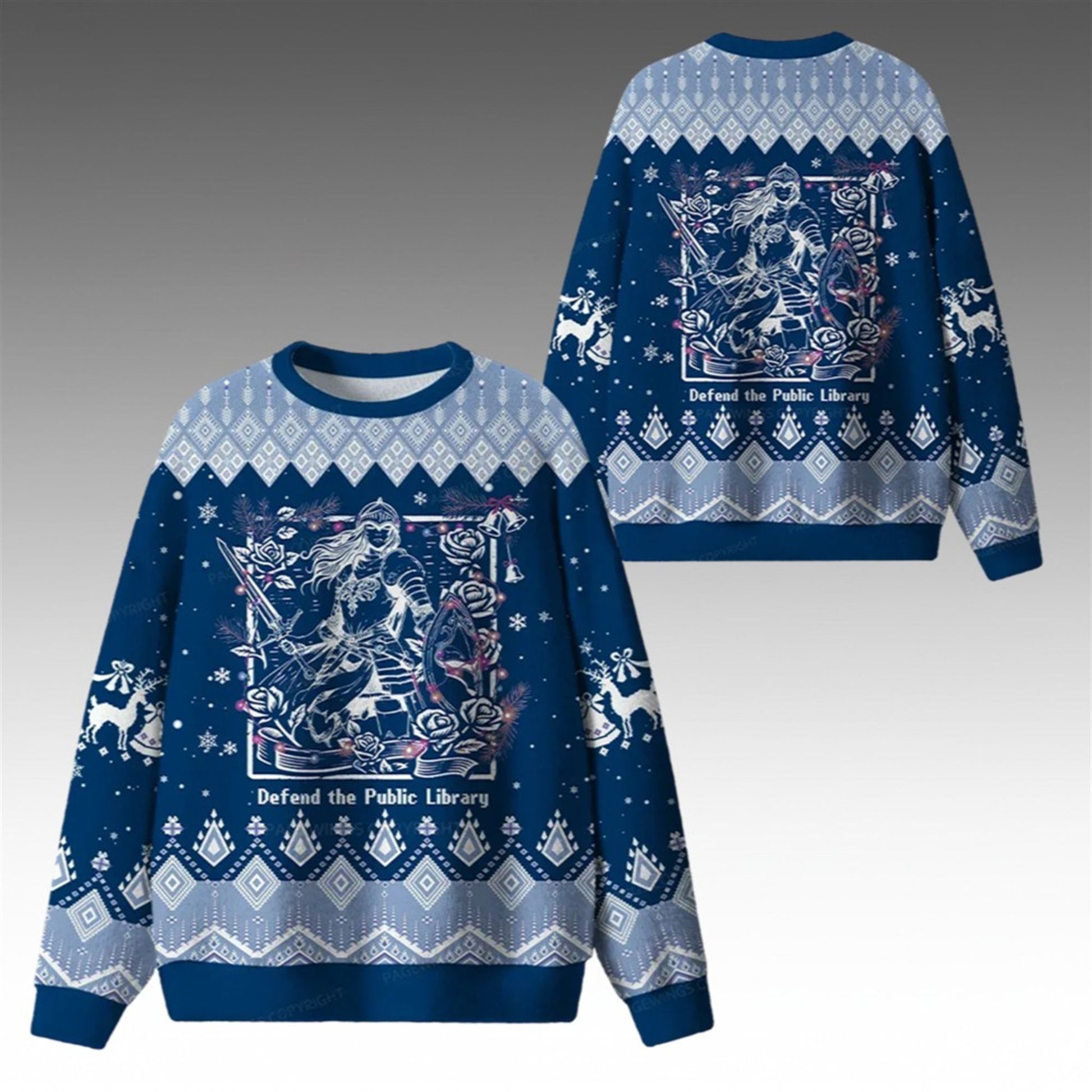 Defend The Public Library Ugly Sweater 2026 Christmas - Moonbestprint