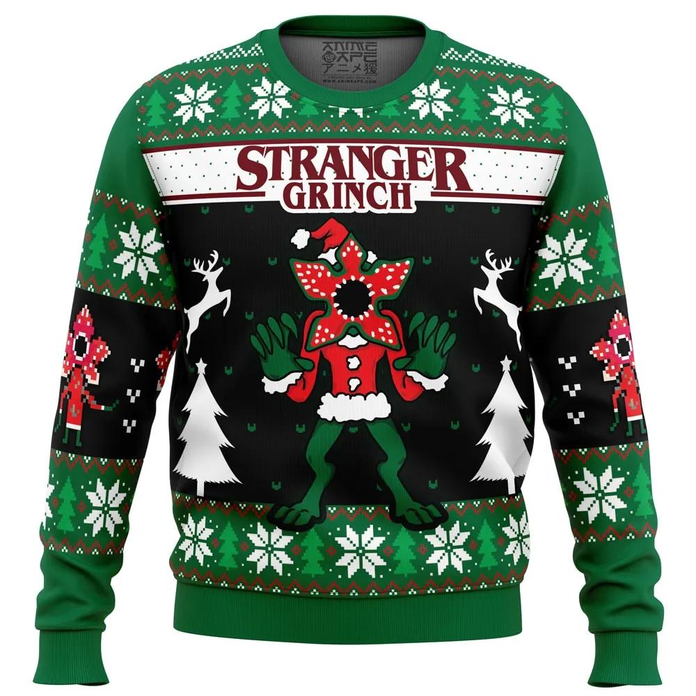 Demogorgon Stranger Grinch Stranger Things Ugly Christmas Sweater, Grinch Holiday Sweater Moonbestprint