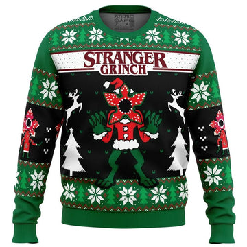 Demogorgon Stranger Grinch Stranger Things Ugly Christmas Sweater, Grinch Holiday Sweater Moonbestprint