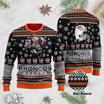 Denver Broncos 3D Printed Ugly Christmas Sweater, NFL Christmas Sweater Moonbestprint