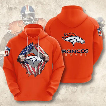 Denver Broncos Blood Inside Me Heart 3D Hoodie, NFL Hoodie Moonbestprint