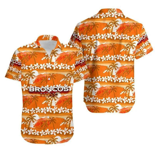 Denver Broncos Coconut Trees Nfl Gift For Fan Hawaii Shirt Summer Collection, NFL Hawaiian Shirt Moonbestprint