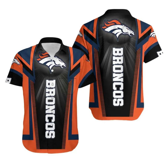Denver Broncos For Fan Hawaiian Shirt Print Short Sleeve Hawaiian Aloha Shirt, NFL Hawaiian Shirt Moonbestprint