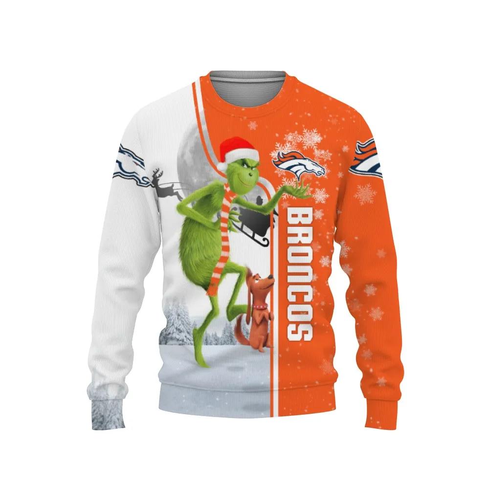 Denver Broncos Grinch & Scooby–Doo Ugly Christmas Sweater, NFL Christmas Sweater Moonbestprint