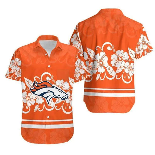 Denver Broncos Hibiscus Flowers Hawaii Shirt Summer Collection, NFL Hawaiian Shirt Moonbestprint
