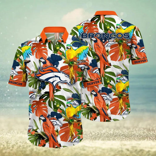 Denver Broncos NFL Flower Summer Hawaiian Shirt, NFL Hawaiian Shirt Moonbestprint