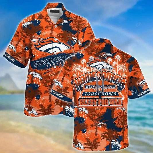 Denver Broncos Nfl Beach Shirt For Sports Best Fans This Summer Hawaiian Shirt, NFL Hawaiian Shirt Moonbestprint
