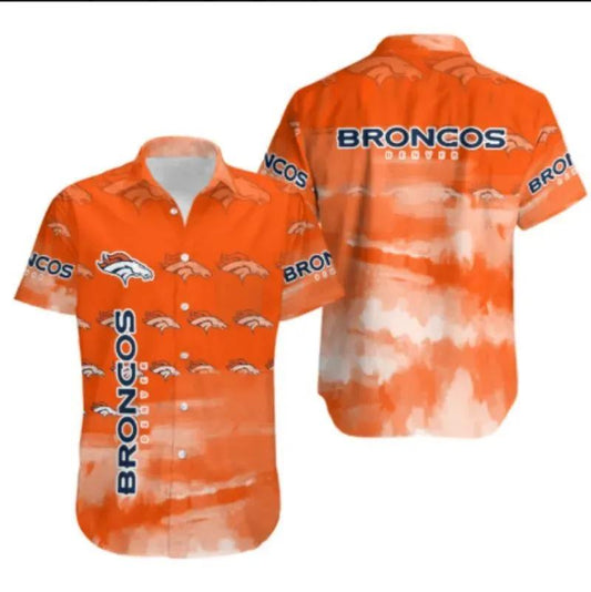 Denver Broncos Nfl Gift For Fan Hawaiian Graphic Print Short Sleeve Hawaiian Shirt, NFL Hawaiian Shirt Moonbestprint