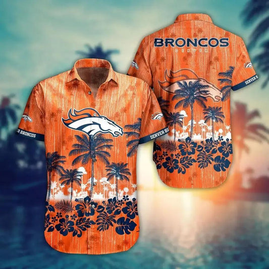 Denver Broncos Nfl Hawaii Graphic Tropical Pattern Style Summer Hawaiian Shirt, NFL Hawaiian Shirt Moonbestprint
