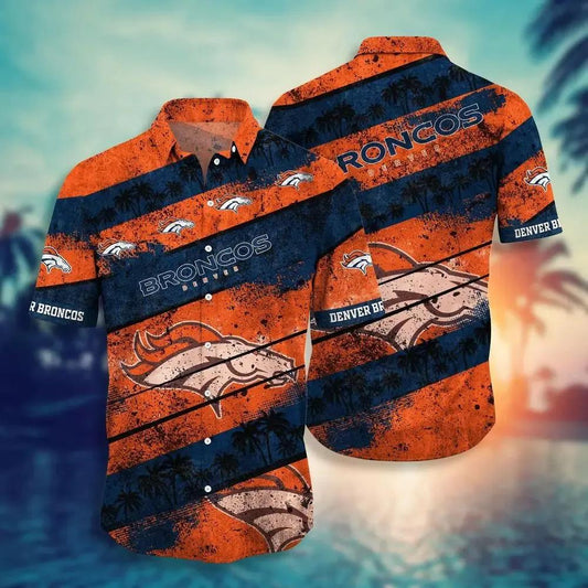 Denver Broncos Nfl Hawaiian Sas Graphic Tropical Pattern Short Sleeve New Hot Trend Summer For Best Fans, NFL Hawaiian Shirt Moonbestprint