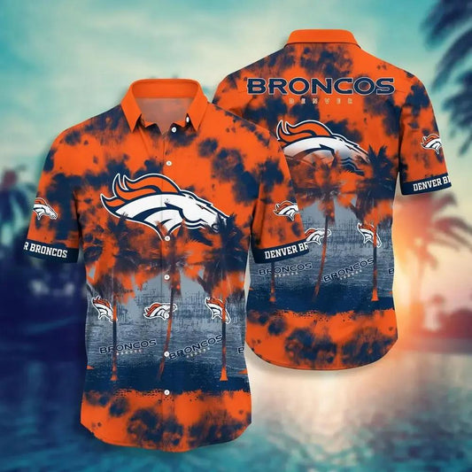 Denver Broncos Nfl Hawaiian Sas Tropical Pattern Graphic Short Sleeve Hot Trend Summer Gift For Fans, NFL Hawaiian Shirt Moonbestprint