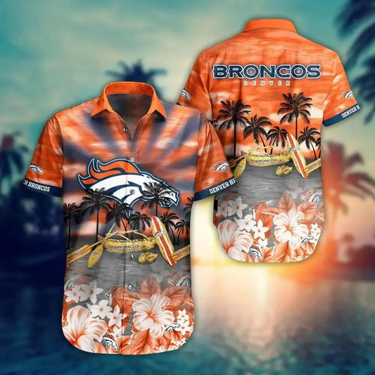 Denver Broncos Nfl Hawaiian Sas Tropical Pattern New Hot Trend Summer For Nfl Football Fans, NFL Hawaiian Shirt Moonbestprint