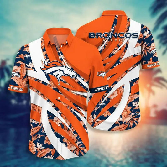 Denver Broncos Nfl Hawaiian Sas Tropical Pattern New Trend Summer For Sports Football Fans, NFL Hawaiian Shirt Moonbestprint