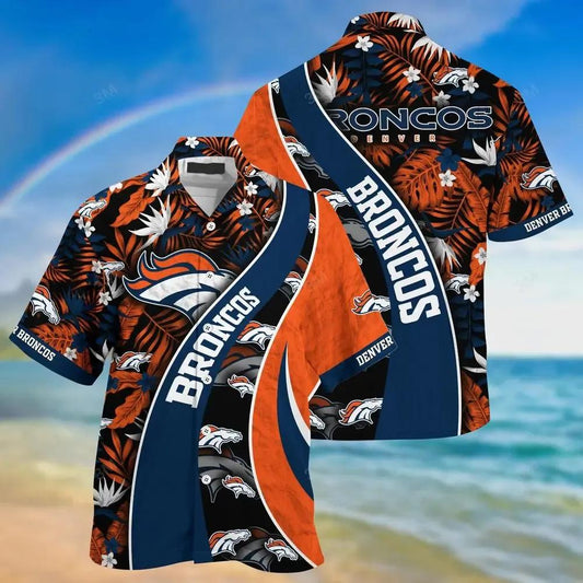 Denver Broncos Nfl Hawaiian Sas With Tropical Pattern For Your Loved Ones, NFL Hawaiian Shirt Moonbestprint