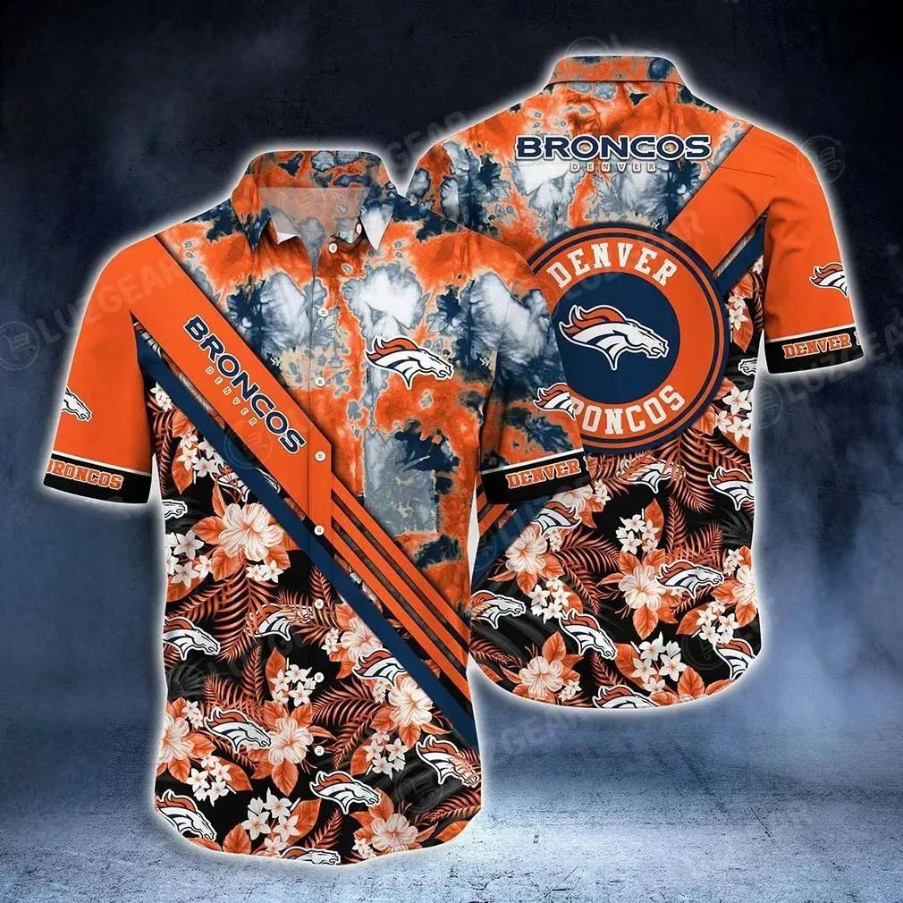 Denver Broncos Nfl Hawaiian Shirt Graphic Tropical Pattern New Trend Summer For Nfl Football Fans, NFL Hawaiian Shirt Moonbestprint