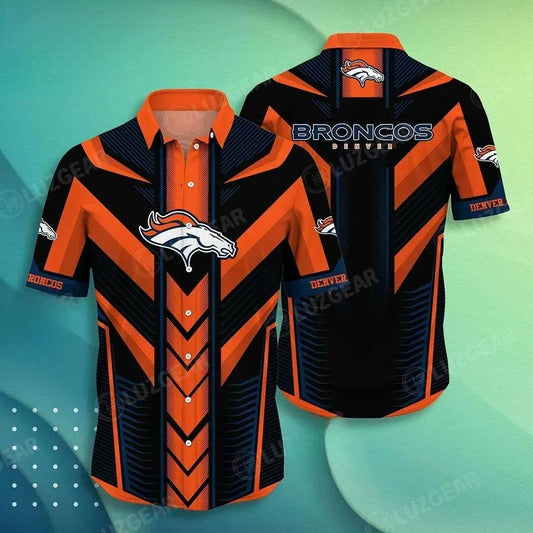 Denver Broncos Nfl Hawaiian Shirt Summer Short Sleeve Button Down Shirt Gift For Big Fans, NFL Hawaiian Shirt Moonbestprint