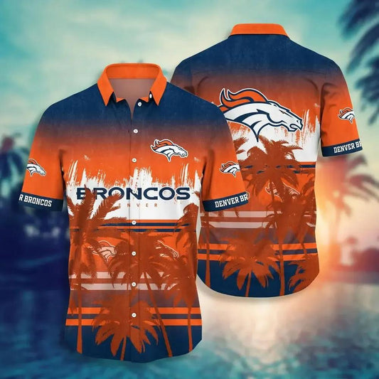 Denver Broncos Nfl Summer Hawaiian Sas Tropical Pattern Graphic For Sports, NFL Hawaiian Shirt Moonbestprint