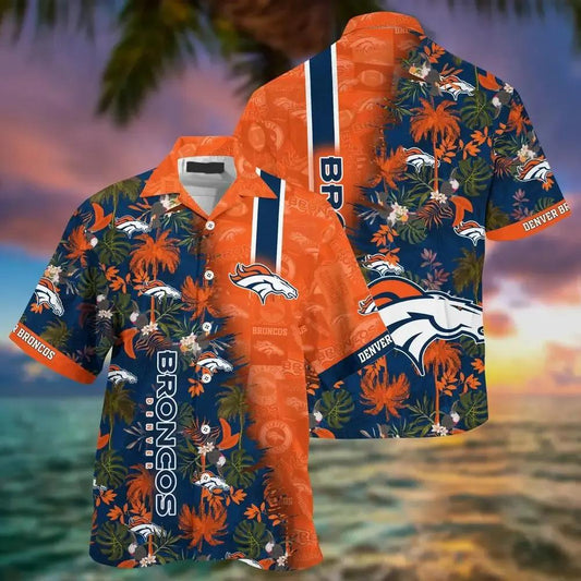 Denver Broncos Nfl Team Football Beach Shirt Summer Button Down Hawaiian Sas Best Fan Ever, NFL Hawaiian Shirt Moonbestprint