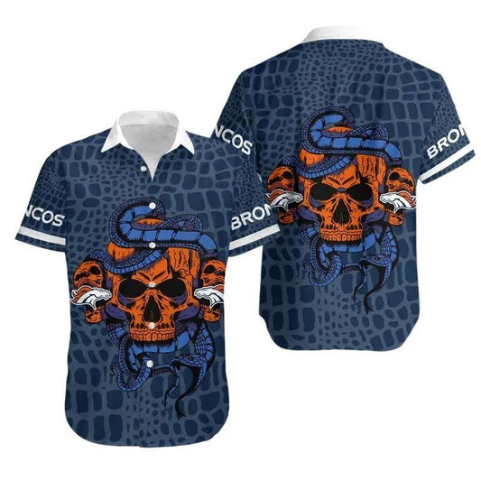 Denver Broncos Snake And Skull Hawaii Shirt Summer Collection, NFL Hawaiian Shirt Moonbestprint