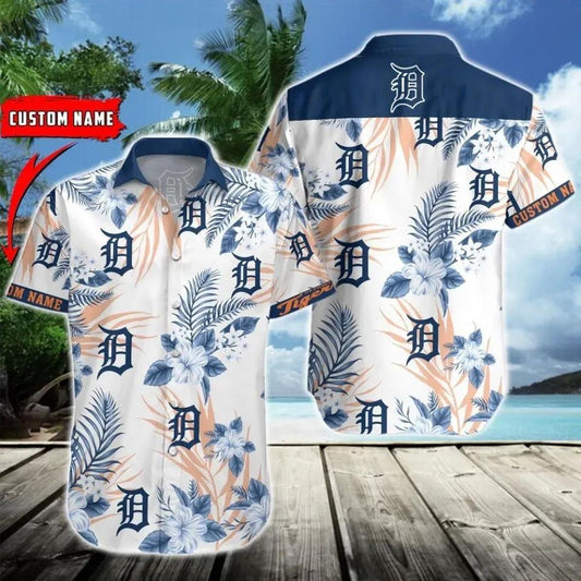 Detroit Baseball Team Tigerss Hawaiian Button Down Shirt, MLB Hawaiian Shirt Moonbestprint