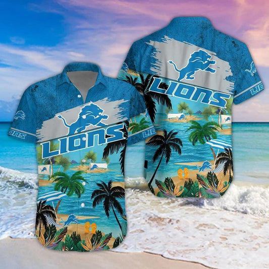 Detroit Lions Aloha Shirt, NFL Hawaiian Shirt Moonbestprint