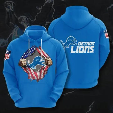 Detroit Lions Blood Inside Me Heart 3D Hoodie, NFL Hoodie Moonbestprint
