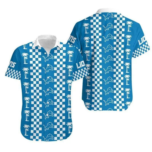Detroit Lions Coconut Trees Hawaii Shirt Summer Collection, NFL Hawaiian Shirt Moonbestprint